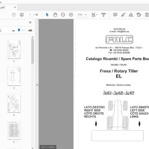 Falc EL Rotary Tiller Parts Manual - PDF DOWNLOAD