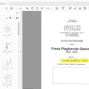 Falc Fresa Pieghevoie Gamma 5000 ~ 6000 CATALOGO RICAMBI 2013 - PDF