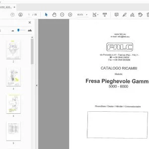 Falc Fresa Pieghevole Gamma 5000 6000 CATALOGO RI CAMBI - PDF DOWNLOAD