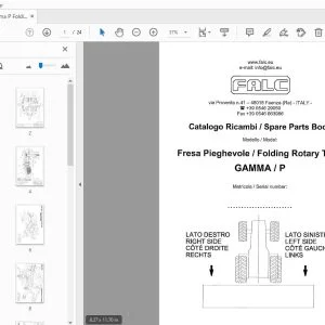 Falc Gamma P Folding Rotary Tiller Parts Manual - PDF DOWNLOAD