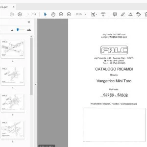 Falc Vangatrice Mini Toro CATALOGO RICAMBI - PDF DOWNLOAD