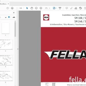 Fella SM 168, SM 208, SM 248, SM 288 Disc-Mowers Parts Manual - PDF