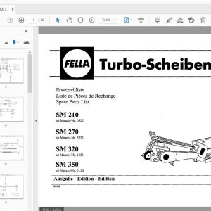 Fella SM 210, SM 270, SM 320, SM 350 Turbo Disc Mower Parts Manual - PDF