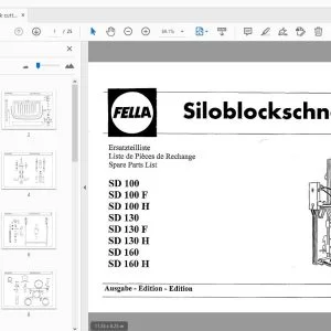 Fella Silo block cutter SD 100 (F,H) SD 130 (F,H) SD 160 (H) Parts Manual - PDF