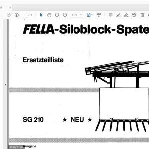 Fella Siloblock Spatengerät SG 210 Ersatzteilliste - PDF DOWNLOAD