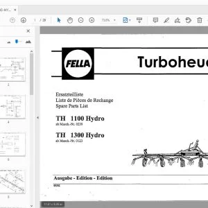 Fella TH 1100 Hydro TH 1300 Hydro Turbo Turboheuer Parts Manual - PDF