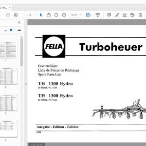 Fella TH 1100 Hydro TH 1300 Hydro Turboheuer Parts Manual - PDF