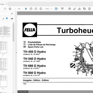 Fella TH 450 D Hydro TH 540 D Hydro TH 680 D Hydro TH 800 D Hydro Parts Manual - PDF