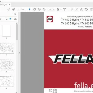 Fella TH 450 D Hydro TH 540 D Hydro TH 680 D Hydro TH 800 D Hydro Tedder Parts Manual - PDF