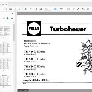 Fella TH 450 D Hydro TH 540 D Hydro TH 680 D Hydro TH 800 D Hydro Turboheuer Parts Manual - PDF