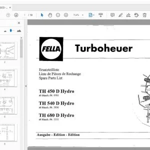 Fella TH 450 D Hydro, TH 540 D Hydro, TH 680 D Hydro Turboheuer Parts Manual - PDF