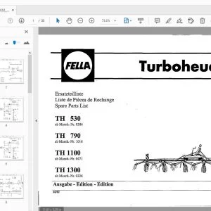 Fella TH 530, TH 790, TH 1100, TH 1300 Turboheuer Parts Manual - PDF