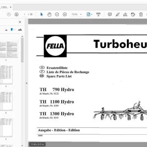 Fella TH 790 Hydro, TH 1100 Hydro, TH 1300 Hydro Turboheuer Parts Manual - PDF