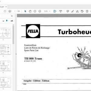 Fella TH 800 Trans Turboheuer Parts List Manual PDF Download