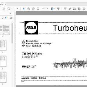 Fella TH 900 D Hydro Turboheuer Parts Catalog PDF