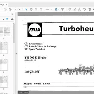 Fella TH 900 D Hydro Turboheuer Parts Manual - PDF DOWNLOAD