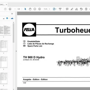 Fella TH 900 D Hydro Turboheuer Parts Manual - PDF DOWNLOAD