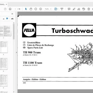 Fella TH 900 Trans TH 1100 Trans Turboschwader Parts Manual - PDF DOWNLOAD