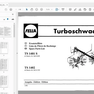 Fella TS 1401 S, TS 1402 Parts Manual - PDF DOWNLOAD