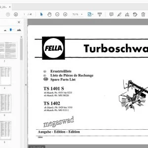 Fella TS 1401 S, TS 1402 Turbo Rake Parts Manual - PDF DOWNLOAD