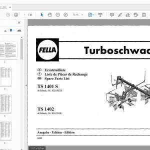 Fella TS 1401 S, TS 1402 Turbo Rake Parts Manual - PDF DOWNLOAD