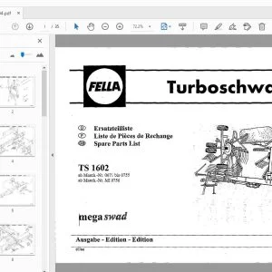 Fella TS 1602 Turbo Rake Parts Manual - PDF DOWNLOAD
