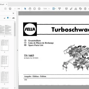 Fella TS 1603 Turbo Rake Parts Manual - PDF DOWNLOAD