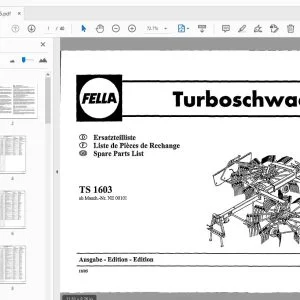 Fella TS 1603 Turbo Rake Parts Manual - PDF DOWNLOAD