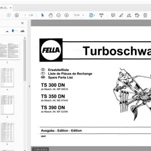 Fella TS 300 DN, TS 350 DN, TS 390 DN Turbo Rake Parts Manual - PDF