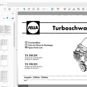 Fella TS 350 DN, TS 390 DN Turbo Rake Parts Manual - PDF