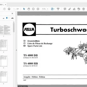 Fella TS 4000 DB TS 4000 HB Turbo Rake Parts Manual - PDF DOWNLOAD