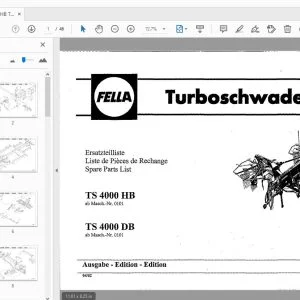 Fella TS 4000 HB TS 4000 DB Turbo Rake Parts Manual - PDF