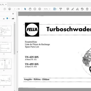 Fella TS 425 DN TS 455 DN Turbo Rake Parts Catalog PDF