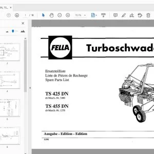 Fella TS 425 DN TS 455 DN Turbo Rake Spare Parts Manual PDF
