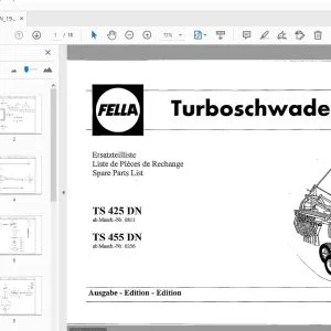 Fella TS 425 DN, TS 455 DN Turbo Rake Parts Manual - PDF