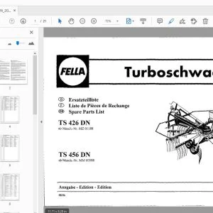 Fella TS 426 DN TS 456 DN Turbo Rake Parts Catalog PDF