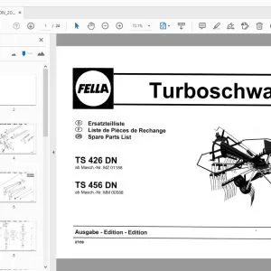 Fella TS 426 DN TS 456 DN Turbo Rake Spare Parts Manual PDF
