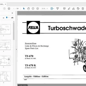 Fella TS 670, TS 670K Turbo Rake Parts Manual - PDF DOWNLOAD