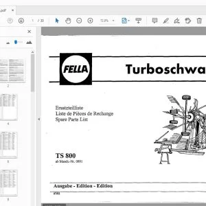 Fella TS 800 Turbo Rake Parts Manual - PDF DOWNLOAD
