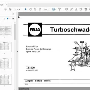 Fella TS 800 Turbo Rake Parts Manual - PDF DOWNLOAD
