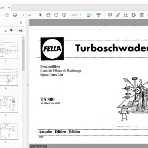 Fella TS 800 Turbo Rake Parts Manual - PDF DOWNLOAD