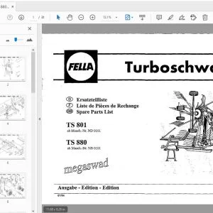 Fella TS 801 TS 880 Turbo Rake Parts List Manual PDF