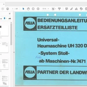 Fella UH 320 D System Stoll Bedienungsanleitung & Ersatzteilliste - PDF