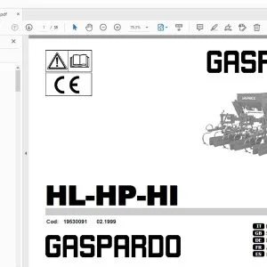 GASPARDO HL-HP-HI PARTS MANUAL 19530091 - PDF DOWNLOAD