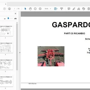 GASPARDO Scheibenegge HX 8 PARTI DI RICAMBIO - PDF DOWNLOAD