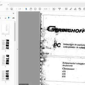 GERINGHOFF 470 570 670 Instructiuni de exploatare Lista pieselor de schimb Echipamentul culegator de porumb - PDF