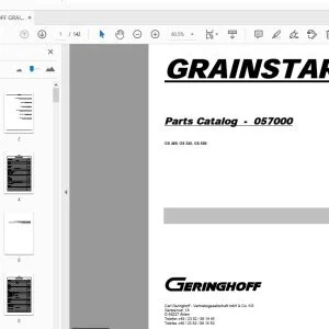 GERINGHOFF GRAINSTAR GS 480, GS 540, GS 600 PARTS MANUAL 2005 - PDF