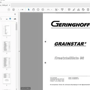 GERINGHOFF GRAINSTAR PARTS MANUAL 1998 - PDF DOWNLOAD