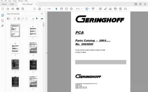 GERINGHOFF PCA400 PCA500 PCA600 PCA800B PCA900B PCA1200B PCA600F PCA800FB Parts Manual 2003 - PDF