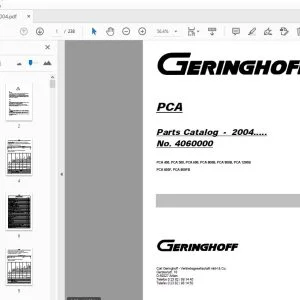 GERINGHOFF PCA400 PCA500 PCA600 PCA800B PCA900B PCA1200B PCA600F PCA800FB Parts Manual 2004 - PDF